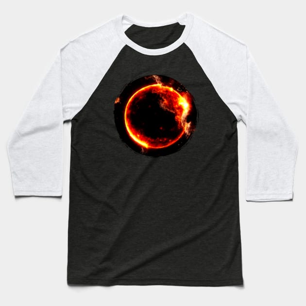 April 8, 2024 Totality Solar Eclipse Baseball T-Shirt by Little Duck Designs